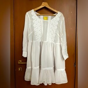 Anthropologie Maeve Boho Style Dress in White, Large